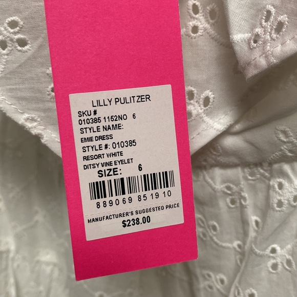 Lilly Pulitzer Emie Babydoll Dress. White. Size 6 - Picture 8 of 11